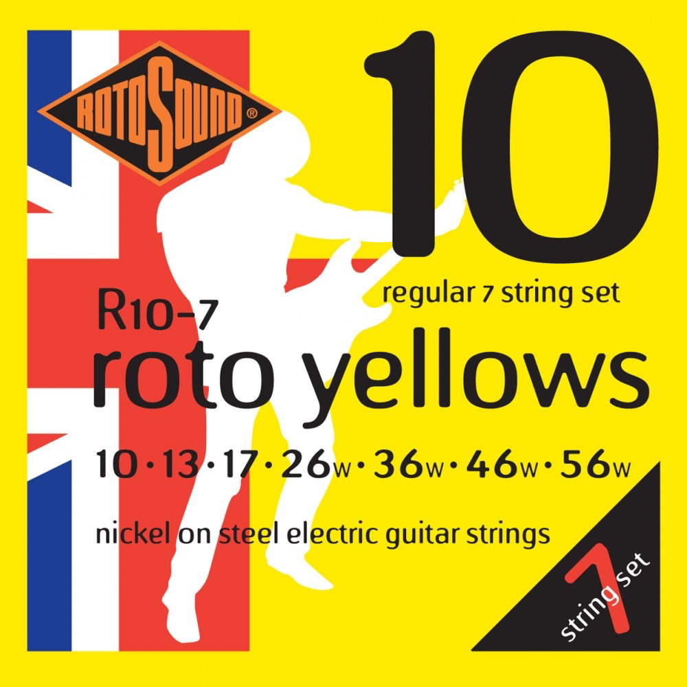 Rotosound 7-String Electric Guitar String Set, .010-.056