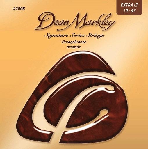 Dean Markley Signature Series Acoustic String Set Vintage Bronze, .010-.047 - A Strings