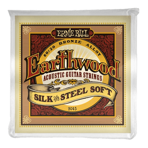 Ernie Ball Earthwood Silk & Steel Acoustic String Set, Soft .011-.052 - A Strings