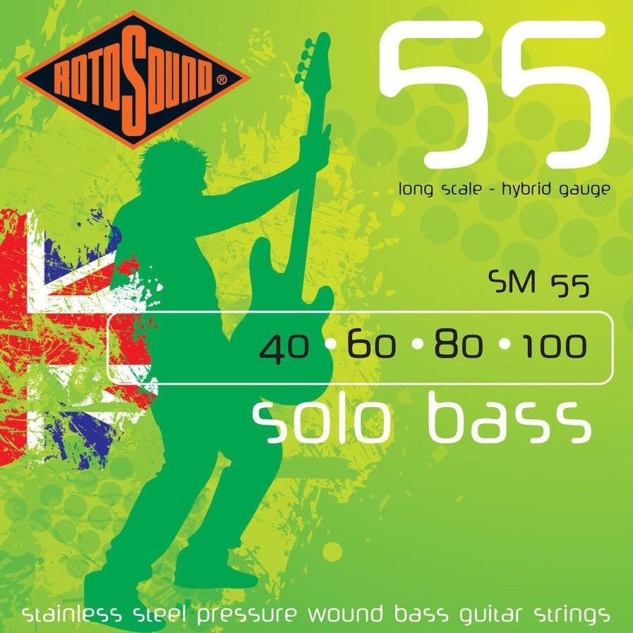 Rotosound Solo Bass 55 Pressurewound String Set, .040-.100