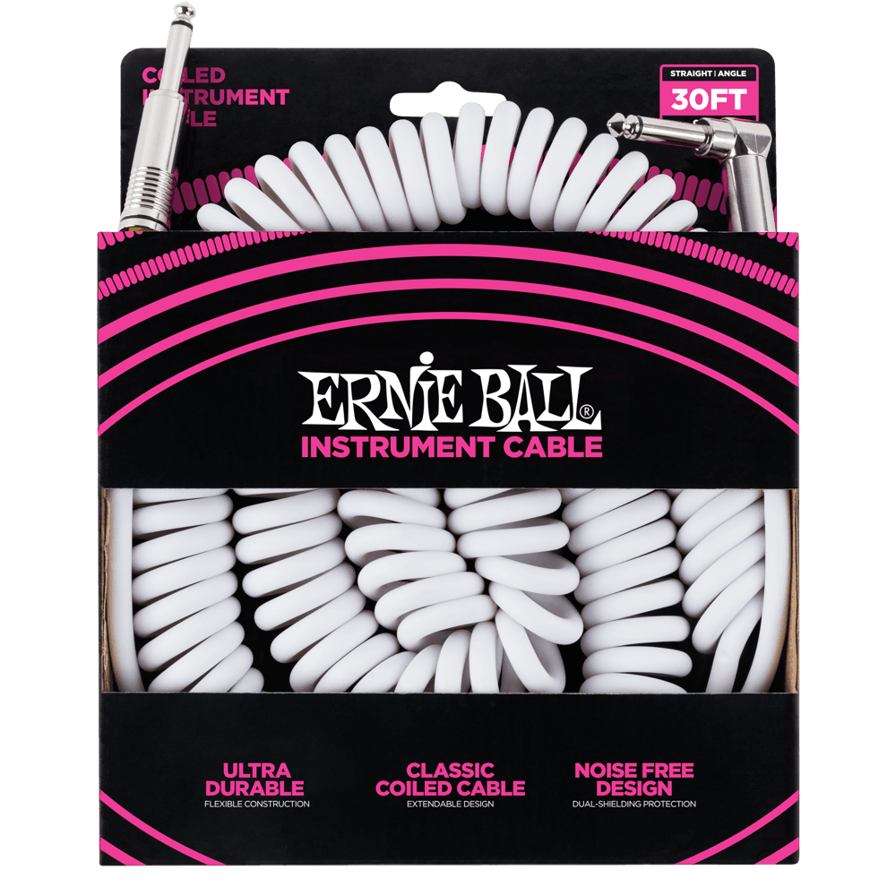 Ernie Ball Coiled Instrument Cable, 30ft - A Strings