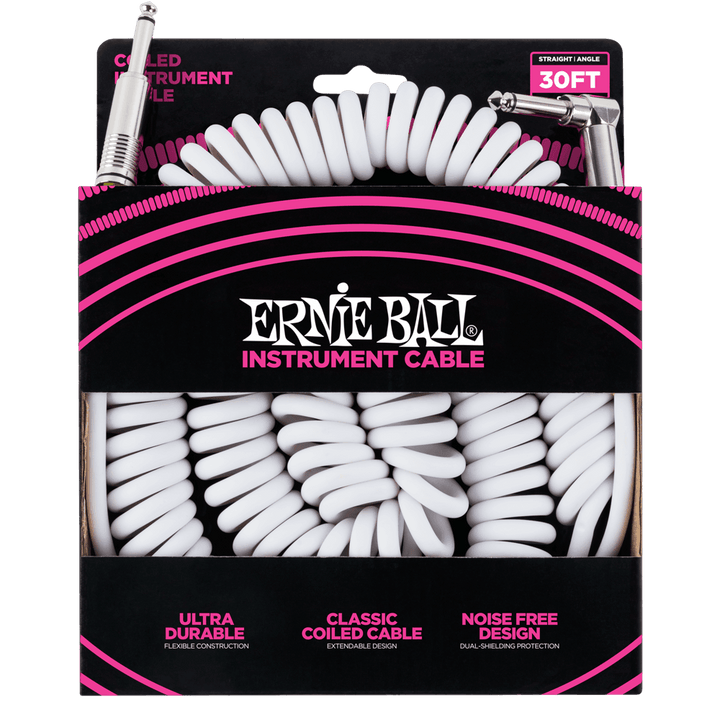 Ernie Ball Coiled Instrument Cable, 30ft - A Strings