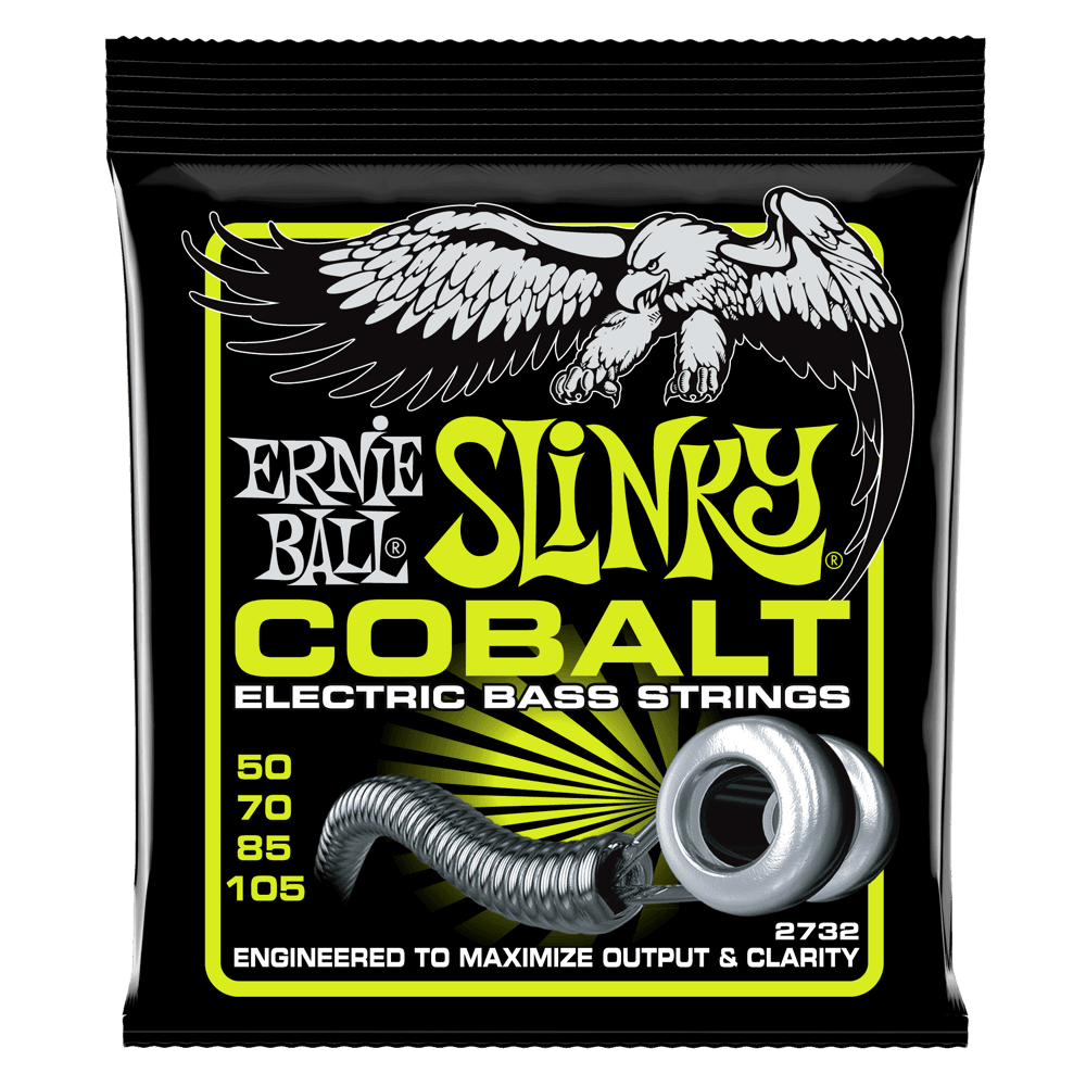 Ernie Ball Cobalt Bass Guitar String Set, Regular Slinky .050-.105 - A Strings