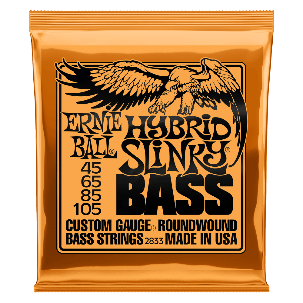 Ernie Ball Bass Guitar String Set, Nickel, Hybrid Slinky .045-.105 - A Strings