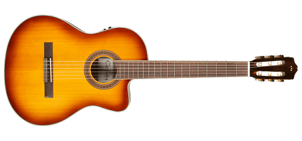 Cordoba C5-CESB Electro-Classical Guitar, Solid Spruce Top, Sunburst - A Strings
