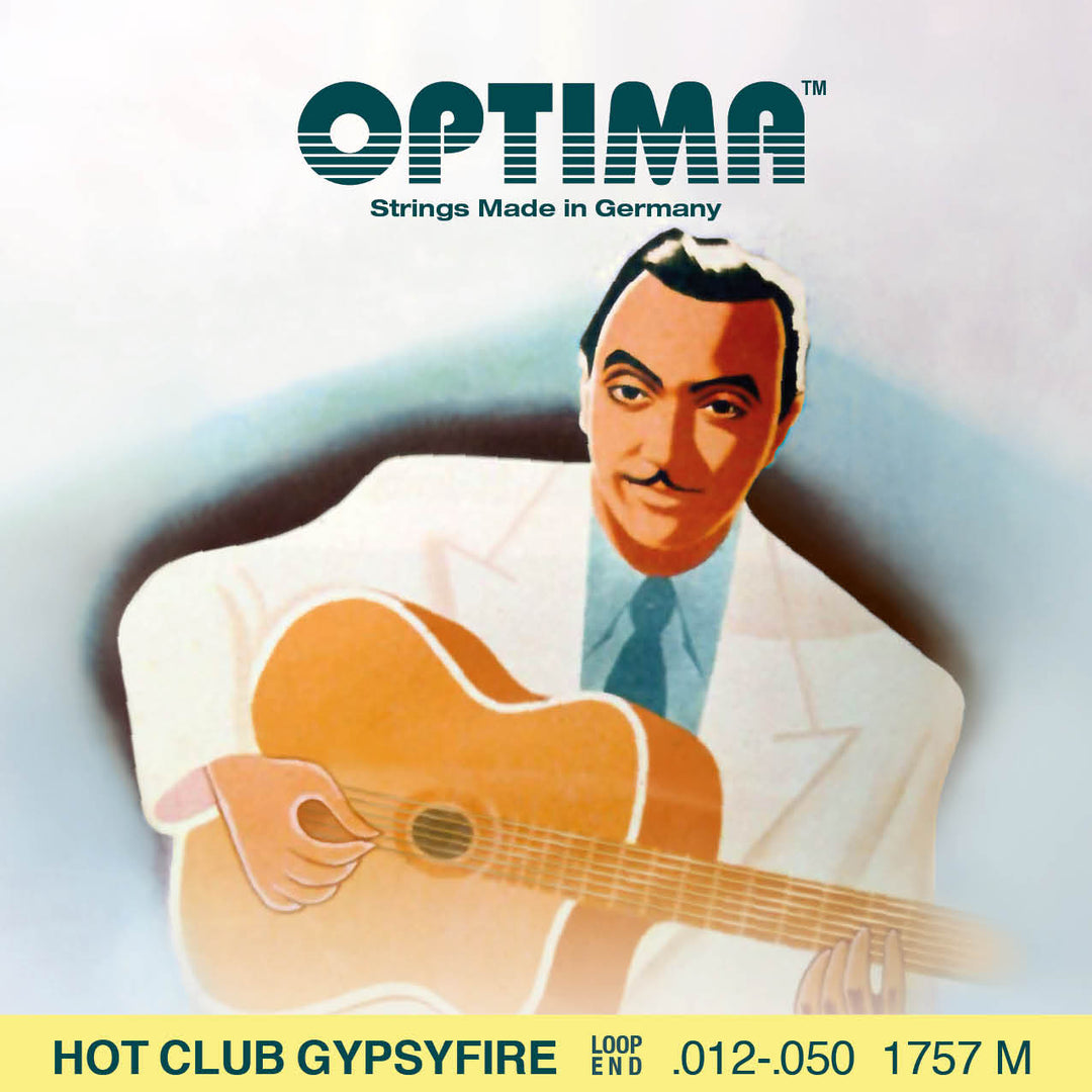Optima Hot Club Gypsyfire 1757M Acoustic String Set, Silverplated, .012-.050, Loop End