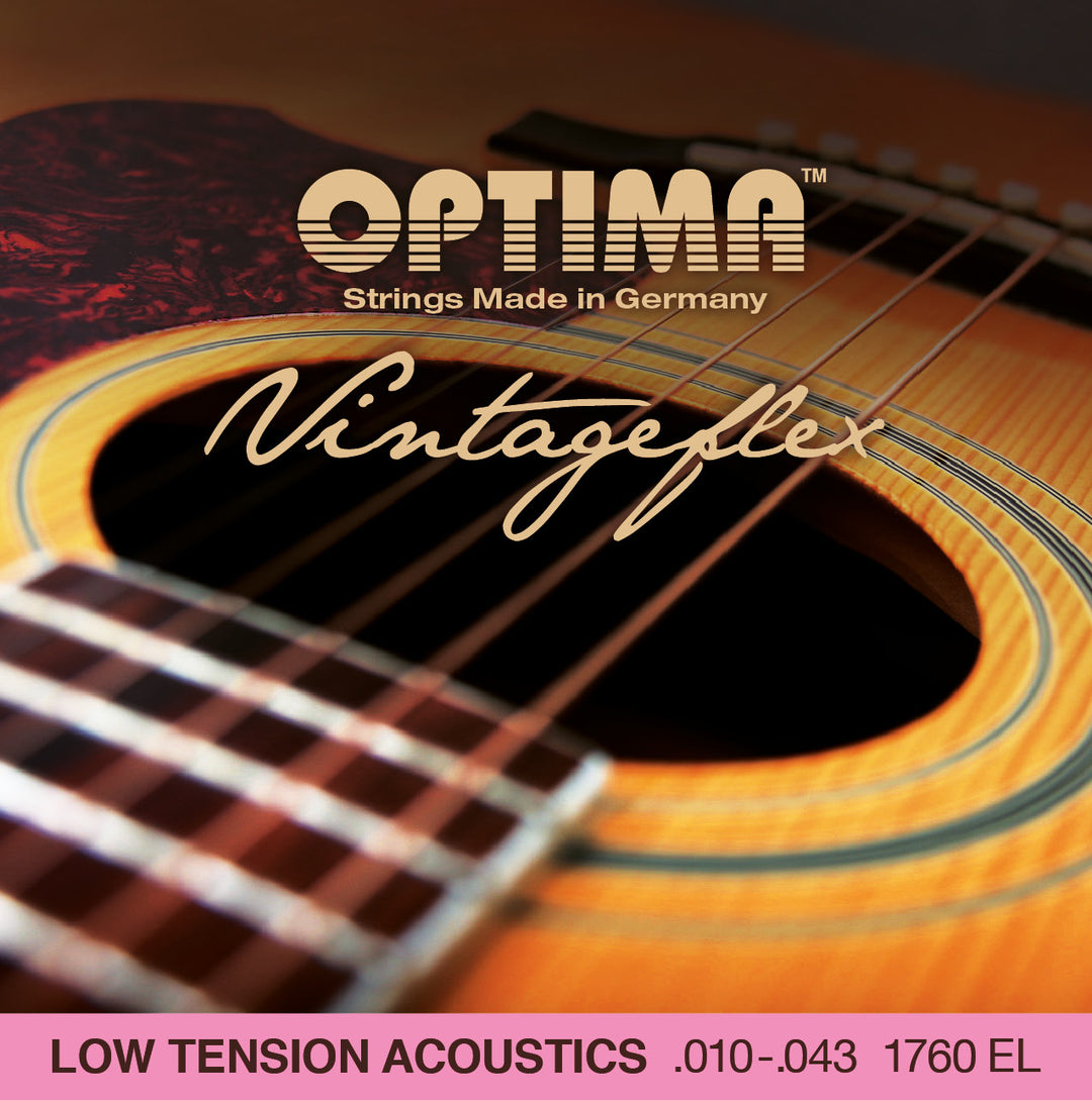Optima Acoustic Vintage Flex String Set, Low Tension, Bronze, .010-.043