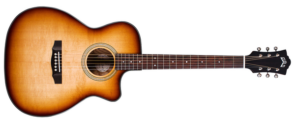 Guild OM-260CE Deluxe Burl, Solid Spruce Top, Burled Ash Back and