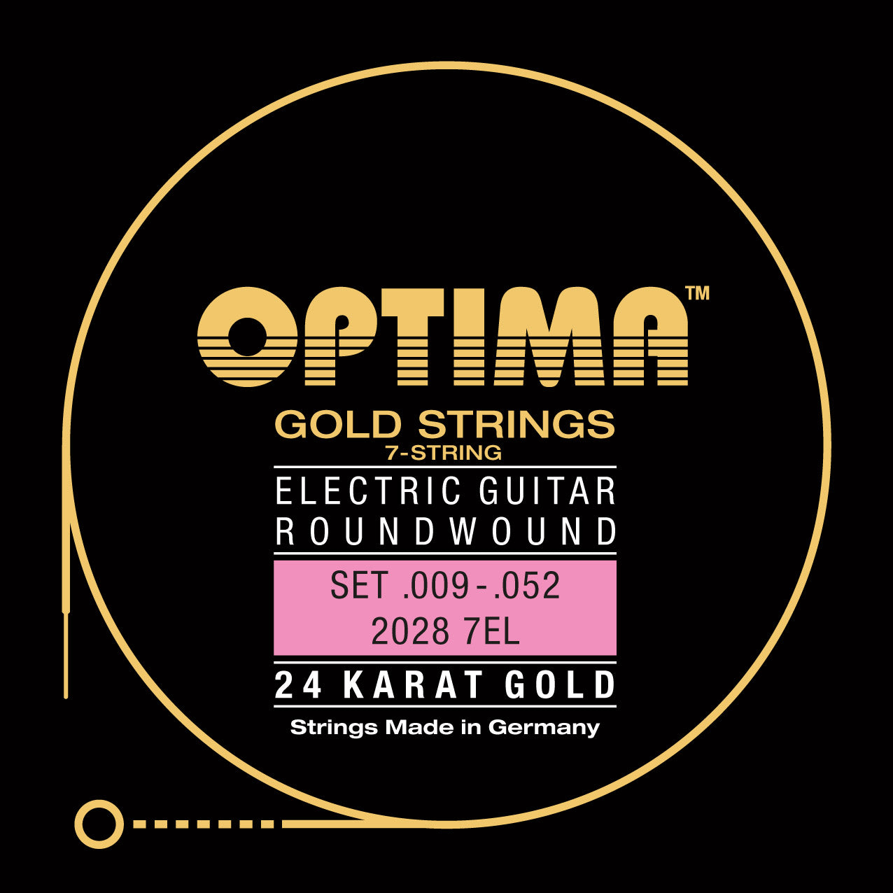 Optima Gold 7 String Electric Guitar String Set .009 .052