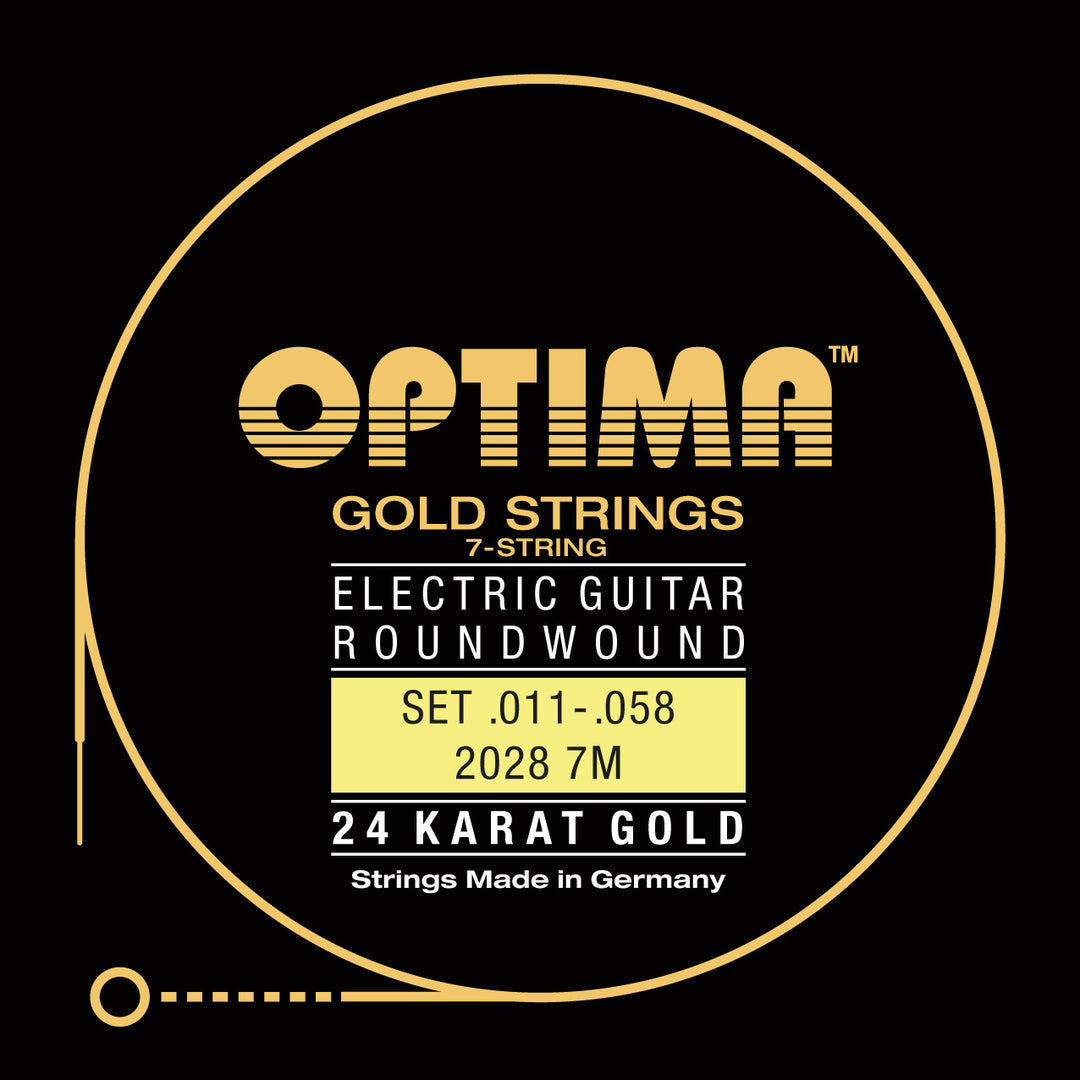 Optima Gold 7-String Electric Guitar String Set, Gold, .011-.060