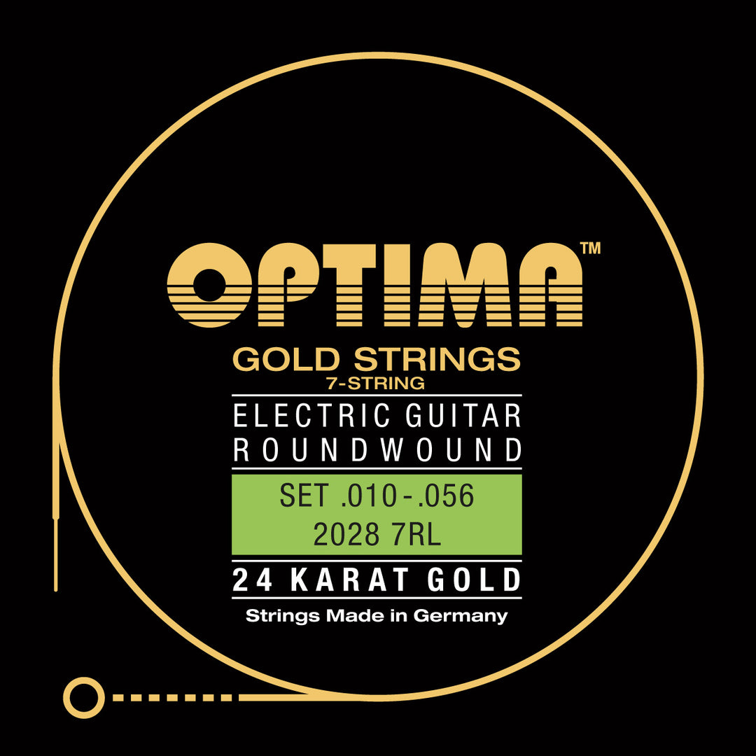 Optima Gold 7-String Electric Guitar String Set, Gold, .010-.056