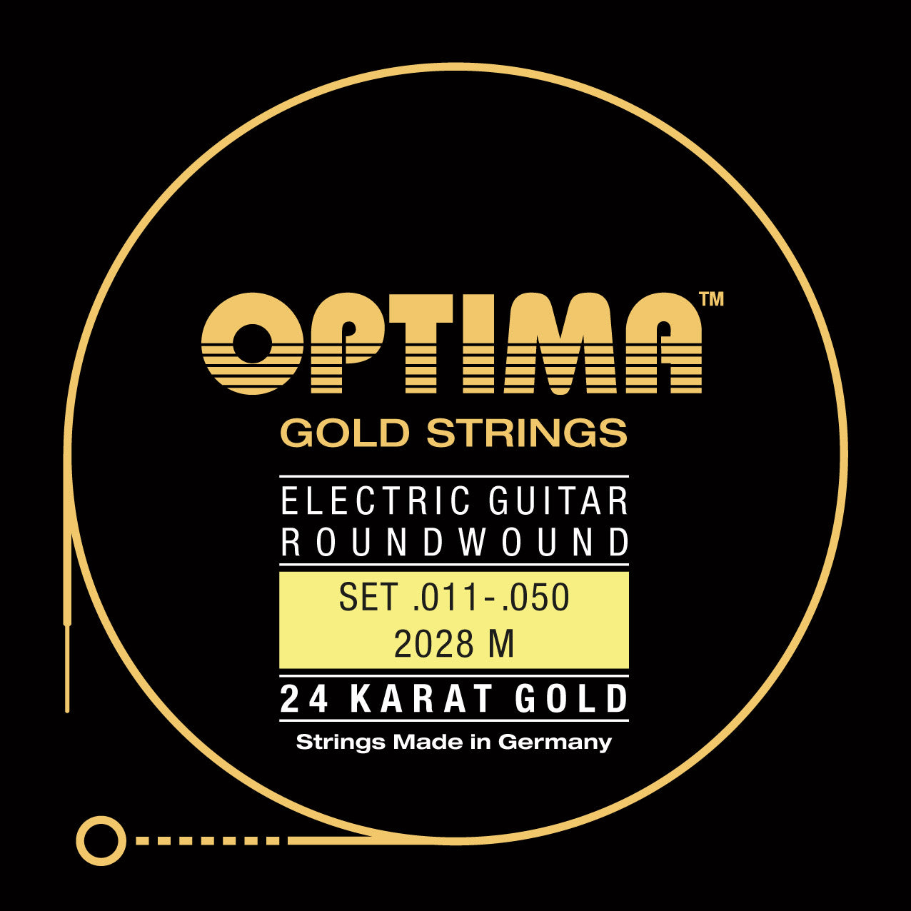 Optima Gold Electric Guitar String Set, Gold, .011-.050 – A Strings
