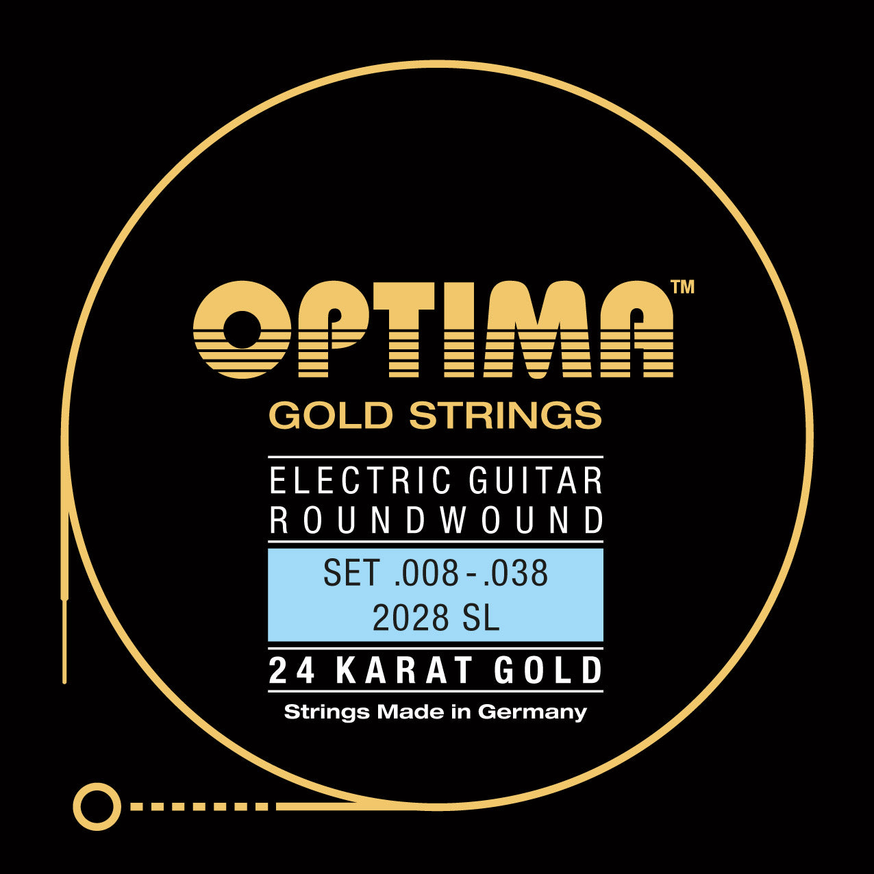 Optima Gold Double Ball End Electric Guitar String Set .008 .038