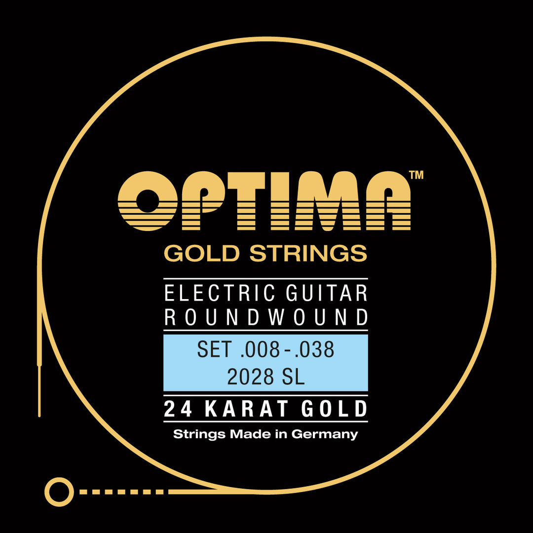 Optima Gold Double Ball End Electric Guitar String Set, .008-.038