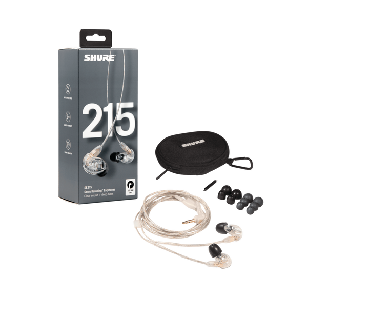 Shure SE215 Pro Professional Sound Isolating Earphones, Clear