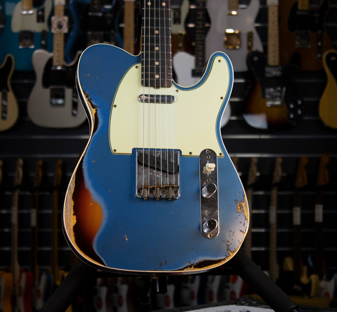 Fender Custom Shop 1960 Telecaster Custom Relic, Aged Lake Placid Blue over Chocolate 3-Colour Sunburst