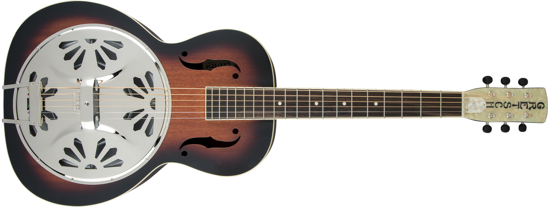Gretsch G9220 Bobtail Round-Neck A.E., Mahogany Body Spider Cone Resonator Guitar, Fishman Nashville Resonator Pickup, 2-colour Sunburst