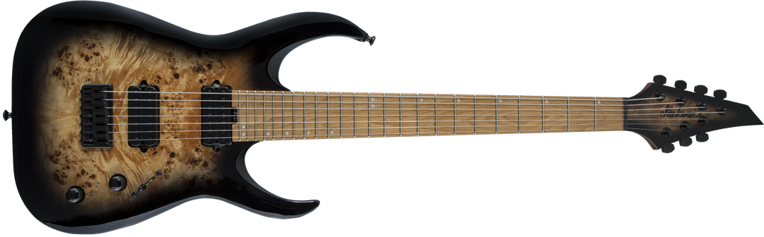 Jackson Pro Series Signature Misha Mansoor Juggernaut HT7P, Caramelized Maple Fingerboard, Black Burst Burl