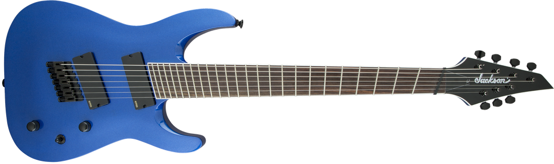 Jackson X Series Soloist Arch Top SLAT7 MS, Laurel Fingerboard, Multi-Scale, Metallic Blue