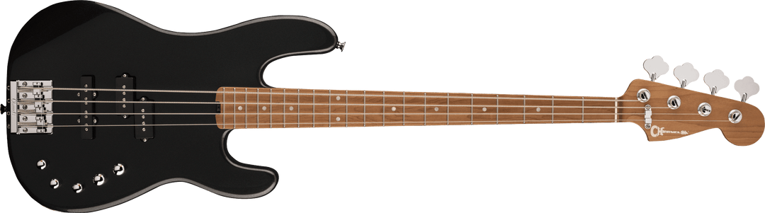 Charvel Pro-Mod San Dimas Bass PJ IV, Caramelized Maple Fingerboard, Metallic Black - A Strings