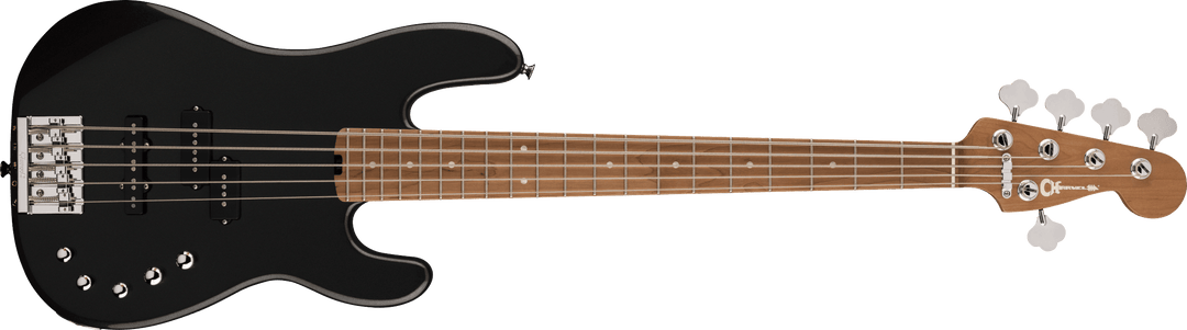 Charvel Pro-Mod San Dimas Bass PJ V, Caramelized Maple Fingerboard, Metallic Black - A Strings