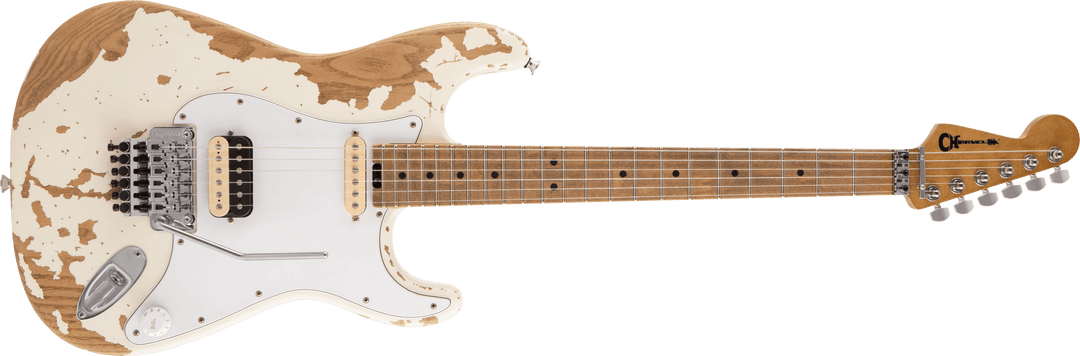 Charvel Henrik Danhage Limited Edition Signature Pro-Mod So-Cal Style 1 HS FR M, Maple Fingerboard, White Relic - A Strings