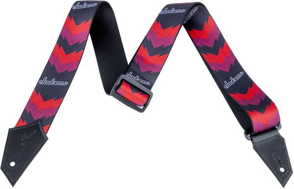 Jackson Strap with Double V Pattern, Black/Red
