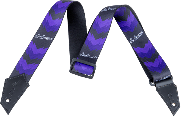 Jackson Strap with Double V Pattern, Black/Purple