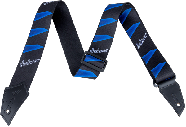 Jackson Strap with Headstock Pattern, Black/Blue