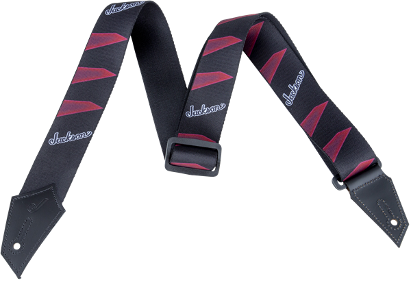 Jackson Strap with Headstock Pattern, Black/Red