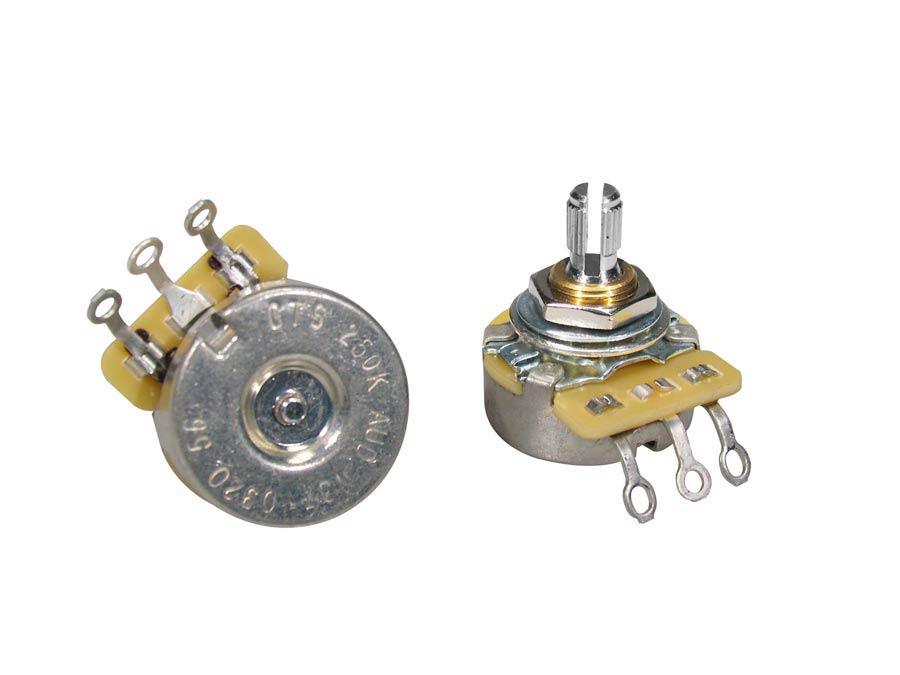 CTS 250k Audio (Log) Potentiometer, Volume, Short Bushing, Imperial for most USA - A Strings