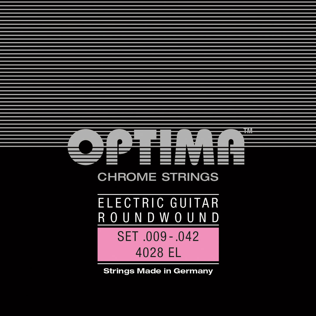 Optima Chrome Electric Guitar String Set, Chrome, .009-.042