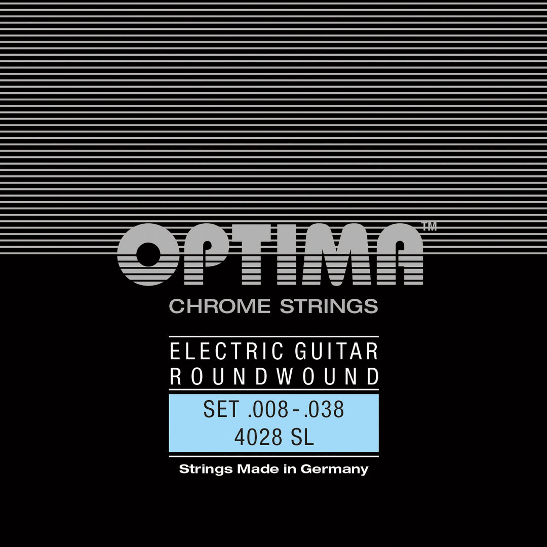 Optima Chrome Electric Guitar String Set, Chrome, .008-.038