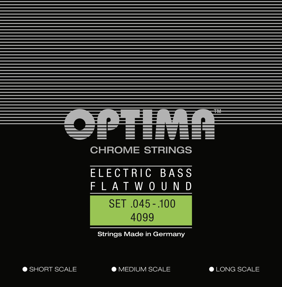 Optima 4099RL Flatwound Chrome Bass String Set, Long Scale .045-.100