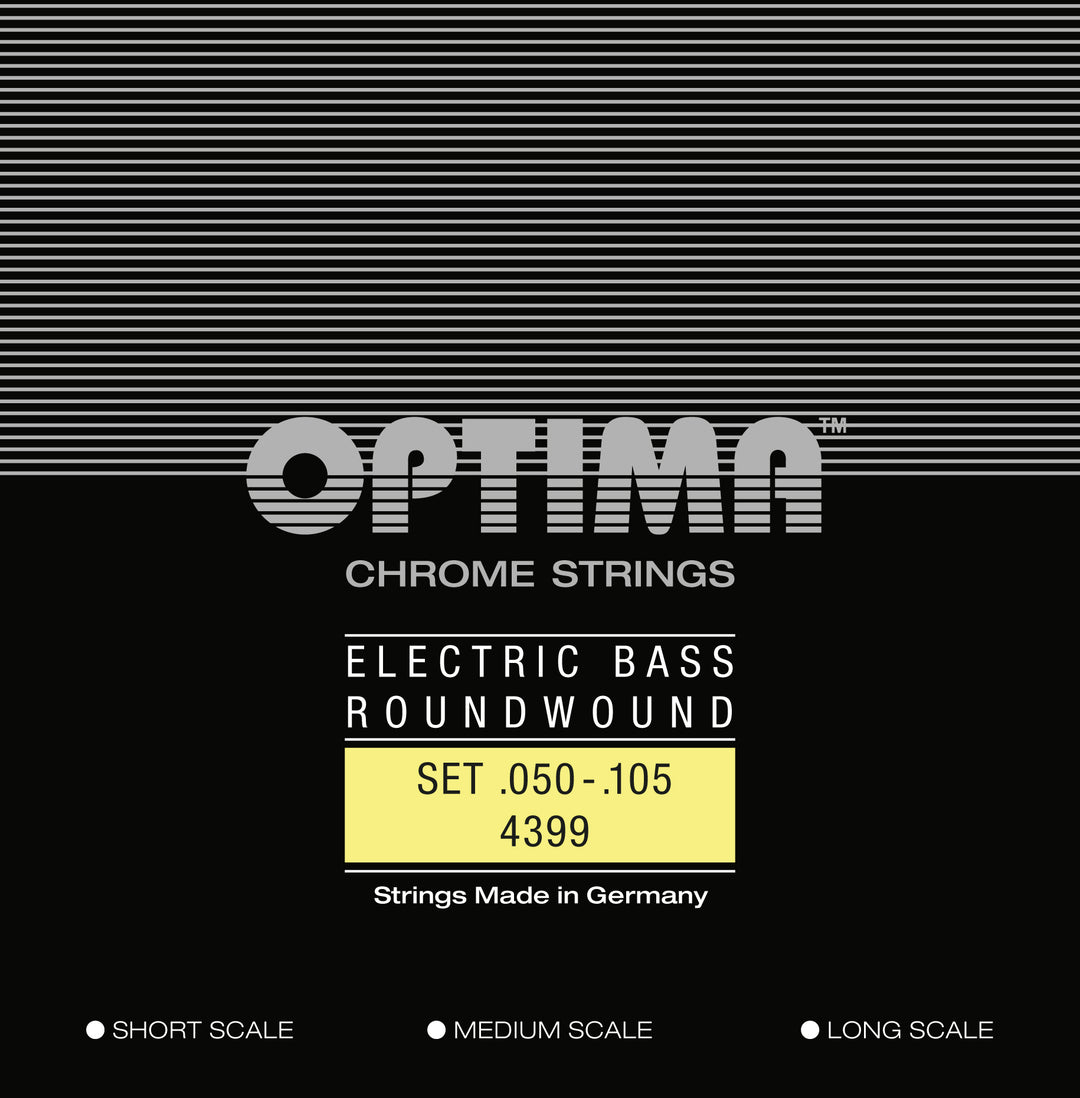 Optima Chrome Roundwound Bass String Set, Long Scale .050-.105