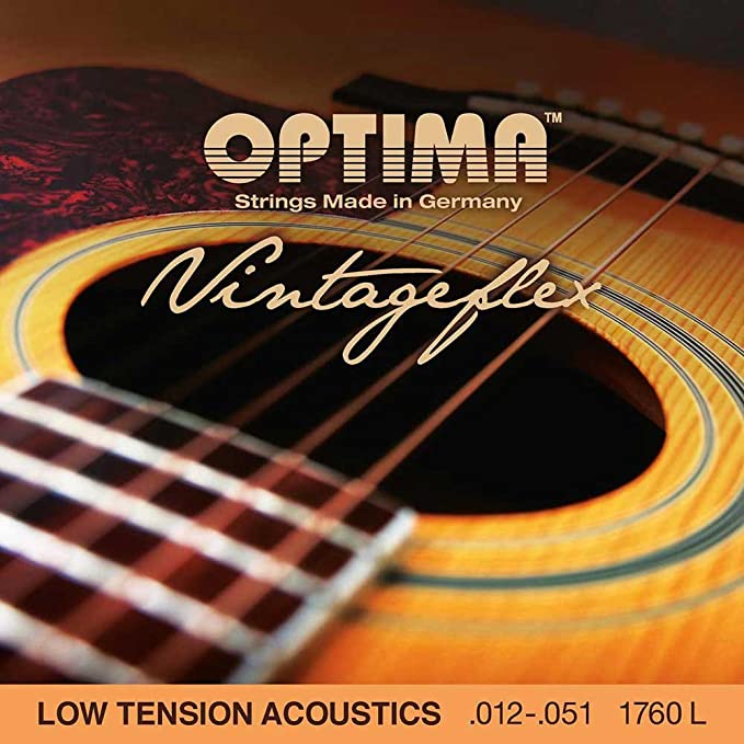 Optima Acoustic Vintage Flex String Set, Low Tension, Bronze, .012-.05 ...