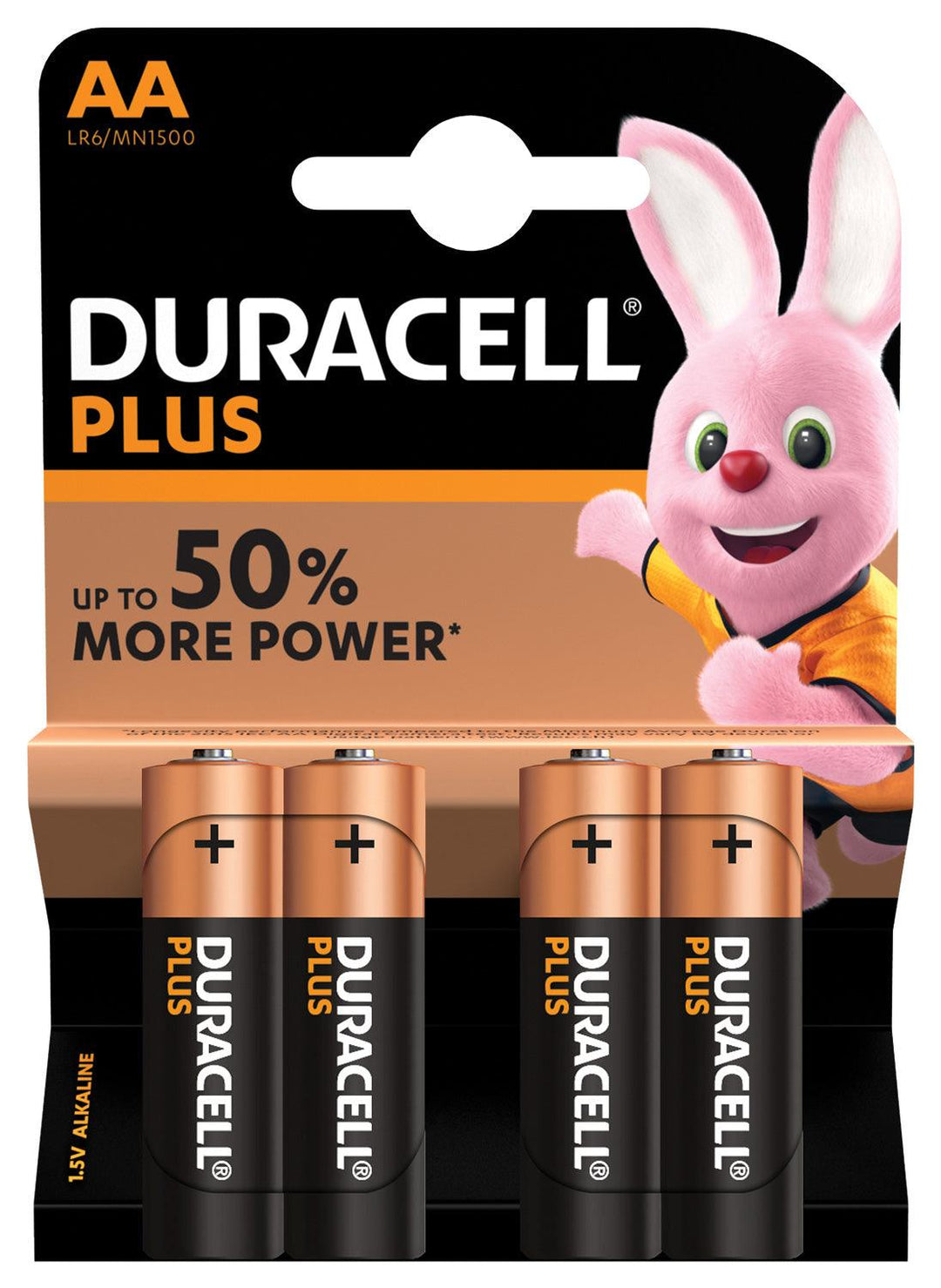 Duracell Plus Power Alkaline Batteries AA, 4 pack - A Strings