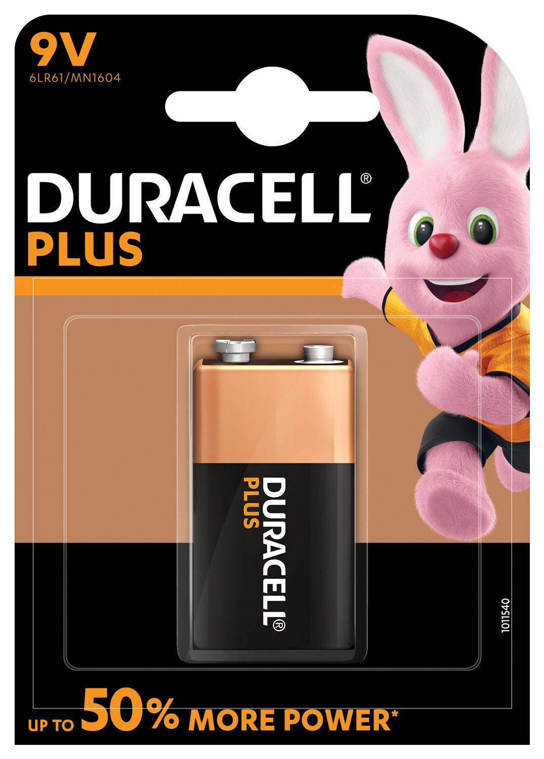 Duracell Plus 9v Power Alkaline Batteries PP3 - A Strings