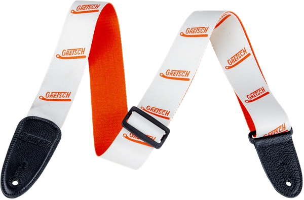 Gretsch Vibrato Arm Pattern Strap, White/Orange