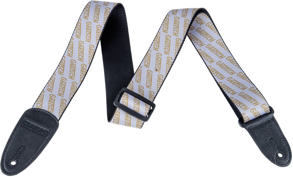 Gretsch Strap with Gold Logos, White