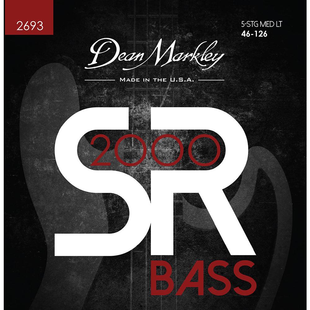 Dean Markley SR2000 High Performance Bass Guitar Strings, 5 String, .046-.125 - A Strings