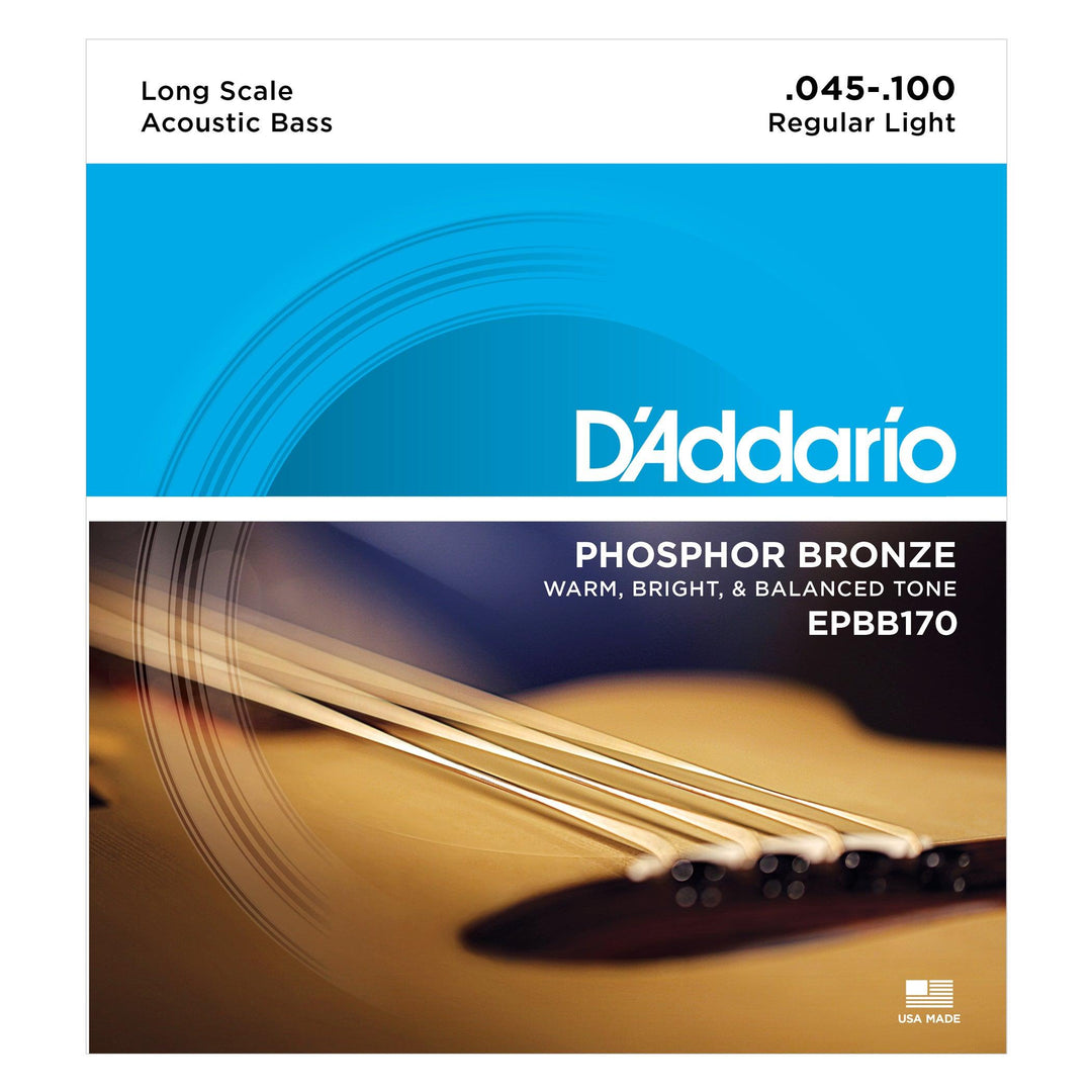 D'Addario Acoustic Bass String Set, Phosphor Bronze, EPBB170 .045-.100 - A Strings