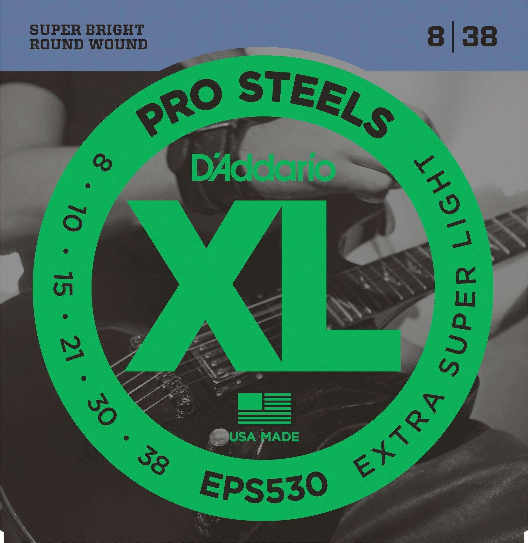 Electrical String Set D'Addario ProSteels Electric String Set, Extra Super Light .008-.038 ...