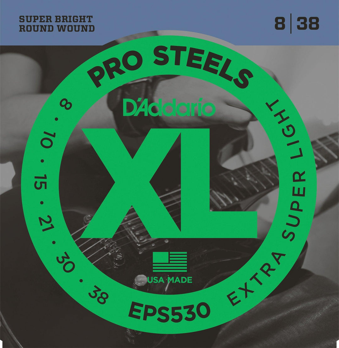D'Addario ProSteels Electric String Set, Extra Super Light .008-.038 - A Strings