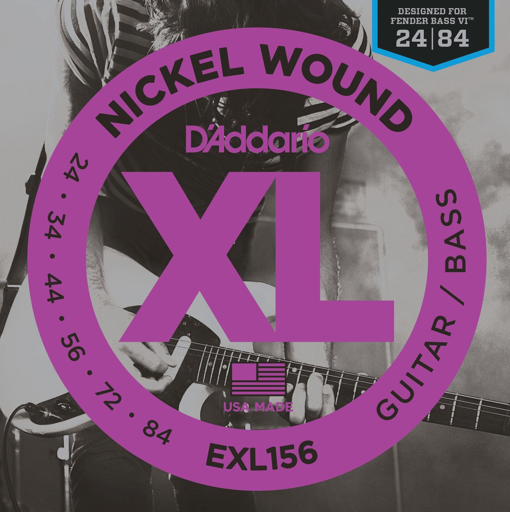 D Addario XL Fender Bass VI String Set EXL156 .024 .084 A Strings