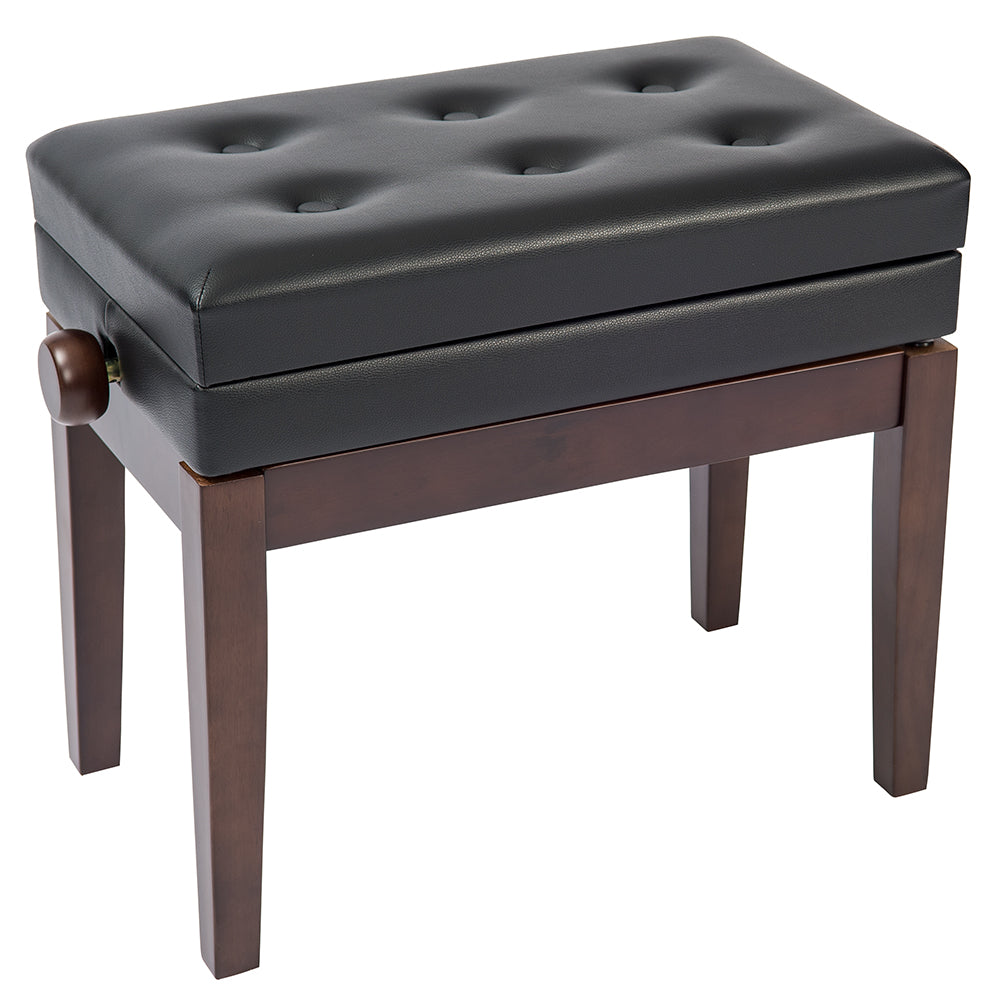 Kinsman Deluxe Adjustable Piano Bench with Storage - Satin Rosewood