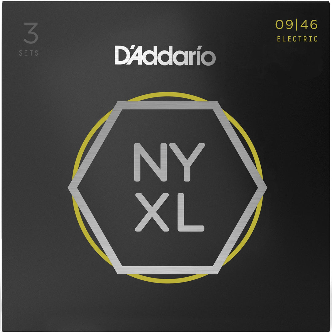 D'Addario 3-Pack NYXL Electric String Sets, Nickel, Super Light Top/Regular Bottom .009-.046