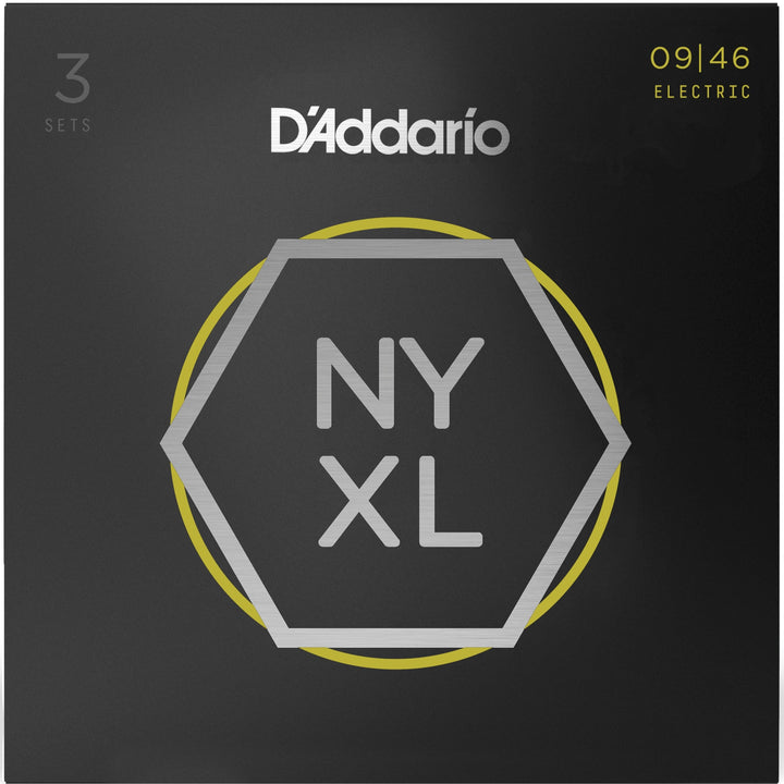D'Addario 3-Pack NYXL Electric String Sets, Nickel, Super Light Top/Regular Bottom .009-.046