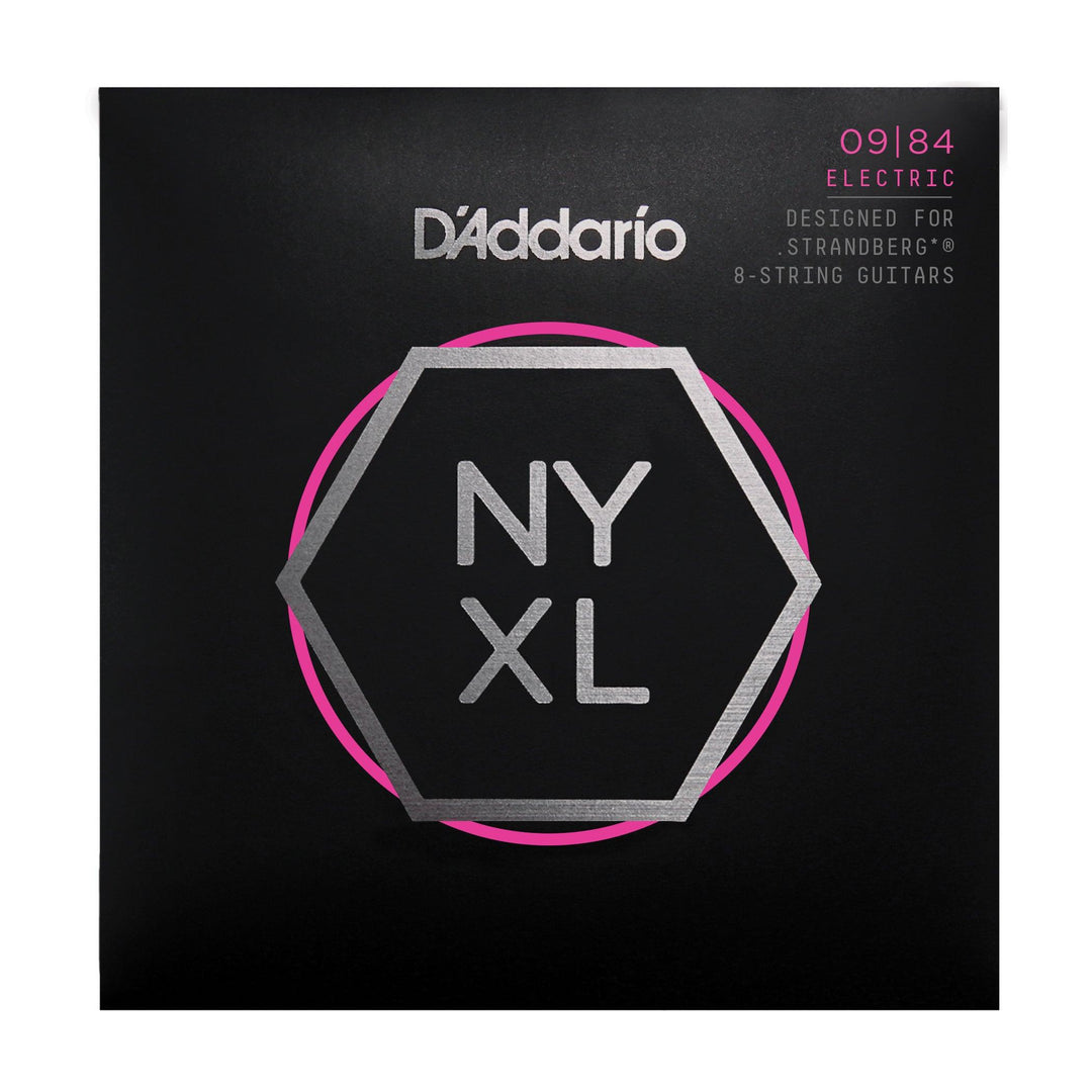D'Addario NYXL Electric String Set, 8-String for Strandberg Guitars, Custom Light, .009-.084, - A Strings