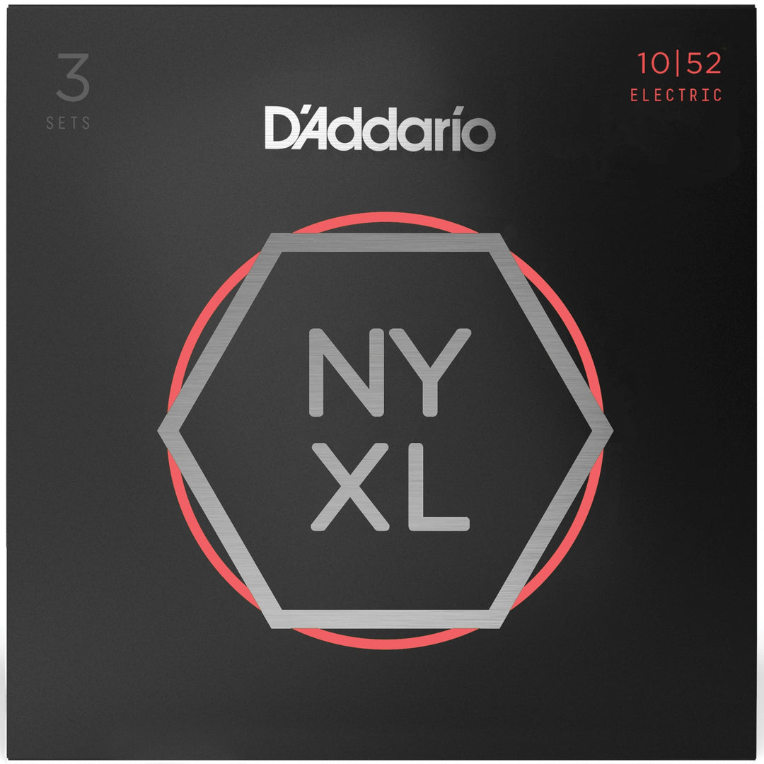 D'Addario 3-Pack NYXL Electric String Sets, Nickel, Light Top/Heavy Bottom .010-.052